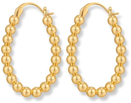 INNERDIVA Blumen Ohrringe Gold Creolen Geometrie Vergoldete Ohrringe Geschenk für Frauen Freundin Mama Mädchen