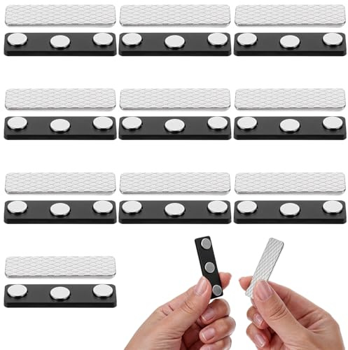 Lot de 10 paires de rideaux occultants à fermeture magnétique avec adhésif pour rideaux occultants - Clips de fixation pour rideaux - Porte-badge - Accessoire occultant pour fenêtre