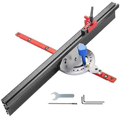 Tischkreissägen-Gehrungslehre, Aluminium-Gehrungsanschlag, Lasermarkierung for Bandsägen, Oberfräsen, Steppstichmaschinen, Holzbearbeitung, Heimwerker(450mm)