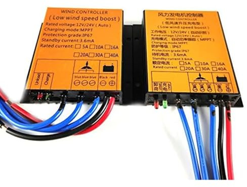 HYZHANHONG 10000W 20A Windgenerator-Laderegler 12V 24V 48V 220V Windrad-Generator-Batterieladegerät für Windkraftanlagen,Gelb,24V