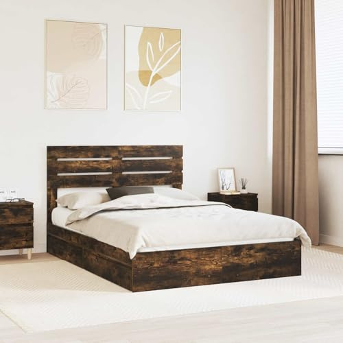 Rantry Aufbewahrungsbett Geräucherte Eiche 160 x 200 cm Holzwerkstoff Stauraumbett Model3411557