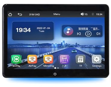 Jeocoai Car Navigation 10.1 Inch Video Carplay Portable Car Black Headrest Monitor Android Auto(10.1 inch no HDMI)