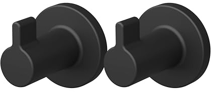 Lenz Handtuchhaken NERO in Schwarz-matt – 2er Set, Vielseitig einsetzbar