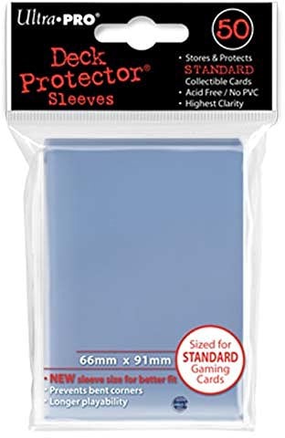 Trading Card Sleeves - 50 Ultra Pro Standard Clear Deck Protectors Pokemon/MTG Sized. 66mm x 91mm.