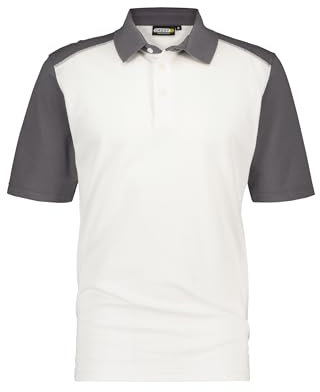 DASSY® Cesar Zweifarbiges Poloshirt - Größe 4XL - WEIß/ZEMENTGRAU