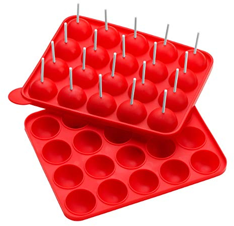 Premier Housewares 20 Cake Pop Silicone Mould - Red