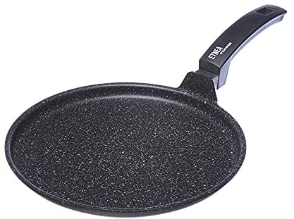 Moneta Etnea Crêpière - Poêle à crêpes et pancakes - 28 cm - Compatible tous feux sauf induction, Noir