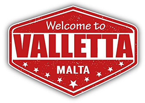 Valletta City Malta Grunge Travel Stamp Hochwertigen Auto-Autoaufkleber 12 x 10 cm