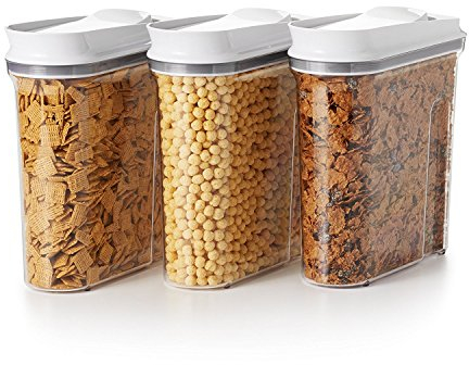 OXO Good Grips 3-Piece Airtight POP Cereal Dispenser Set,Clear,3 Piece Cereal Set