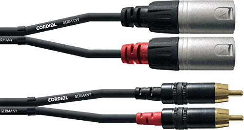 CORDIAL Kabel audio doppelt XLR male/Rca 6 m Kabel AUDIO Essentials RCA
