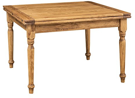 Biscottini Esstisch ausziehbar 120 x 120 x 80 cm | Esstisch | Küchentisch im Landhausstil | Gartentisch ausziehbar | Esszimmertisch Holz