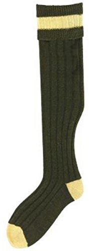 Bisley Shooting socks Olive with Mustard detail stockings - Size 10.5 to 12