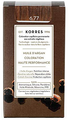 KORRES Argan Oil Colorant – ammoniakfreie Haarfarbe Gianduja 6.77 – mit Bio-Arganöl, 100% Grauhaarabdeckung & vegan für ein langanhaltendes Farbergebnis