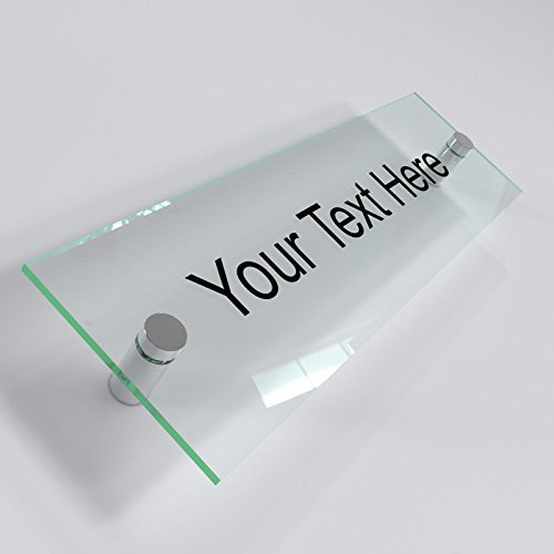 Office Door Wall House Number Sign Plaque- Quality Glass Effect Acrylic Perspex (Your Text Here)