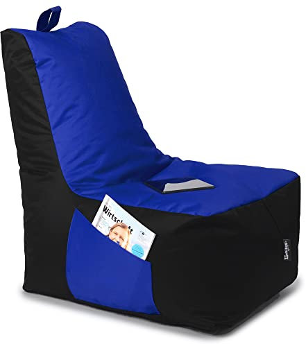 BuBiBag Sitzsack für Kinder und Erwachsene, Gaming Sitzsäcke mit Füllung für das Kinderzimmer, Zockersessel für groß und klein | XXL ChillBag, Blau