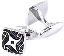 Daesar Männer Manschettenknopf Hemd Silber Quadrat Totem Herren Hochzeit Manschettenknöpfe Edelstahl Geschäft Geschenk mit Box