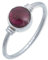 mantraroma Ring Silber Damen mit Stein Granat Edelstein rot schlicht modern