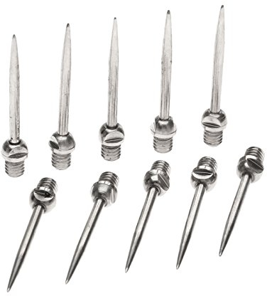 DRELD 10pcs Dart Steel Tips Screw in, Standard 2BA Thread Darts Needle Replaceable Points Accessories 32MM
