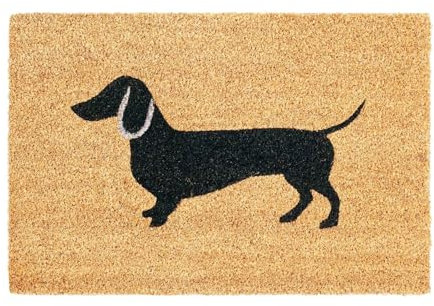Nicola Spring Coir Door Mat - 60 x 40cm - Sausage Dog - Pack of 2 - Decorative Indoor Front Door Floor Mat Entry Dirt Trapper Rug Outdoor Boot Scraper Non Slip Backing Doormat
