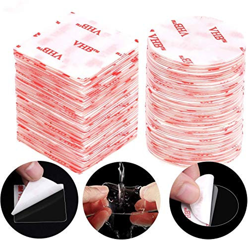 JUYOO 120PCS Double Sided Sticky Pads - Strong Double Sided Tape Clear Reusable Nano Tape Double Sided Tape for Wall,Kitchen,Carpet,Photo,Double Sided Sticky Pads Heavy Duty
