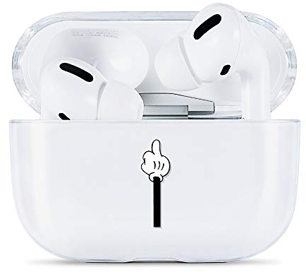 AKABEILA Cover per AirPods Pro 2019 Custodia Trasparente Silicone Morbido Protettiva Cover per AirPods Pro 1 Generation Case con Motivo Carino LED Frontale Visibile