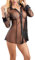 HOTSO Womens Sexy Sheer Shirt Sleepshirt Pajamas See Through Babydoll Nightshirts Sleepwear Nightwear Long Sleeve Blouse Button Up for Women Ladies Bedroom Sex Black