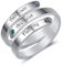 kaululu Personalisierte Damen Ringe mit Namen Gravur Silber Edelstahl Kreuz Ringe Schmuck Ring Geschenk für BFF Mutter Tochter (3 Names)
