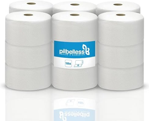 Lot de 18 Rouleaux de Papier Toilette Jumbo | Papier Toilette pour Distributeur 2-Plis, 100m/Rouleau