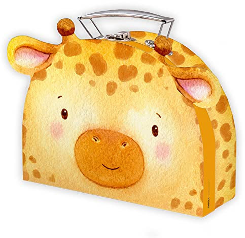 Trötsch Koffer mit Formdeckel Giraffe: Pappkoffer Reisekoffer Kinder Spielkoffer