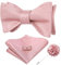 Dubulle Fliege für Herren mit Einstecktuch Manschettenknöpfen Set für Hochzeit Smoking, rose gold, Medium