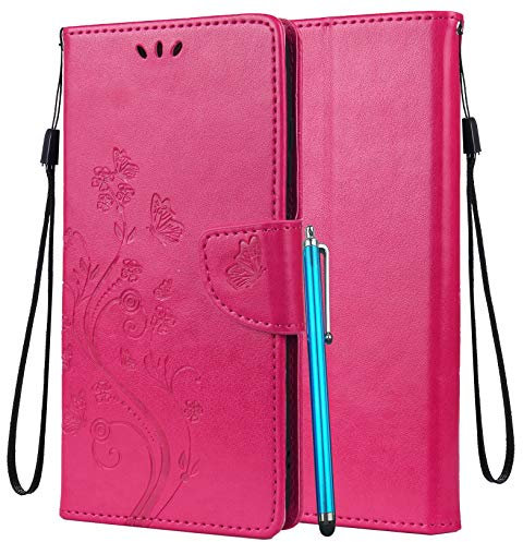 LEMORRY Etui pour Wiko Power U30 Coque Cuir Pochette Cover Doux Portefeuille Magnétique Protecteur Fente pour Carte TPU Silicone Housse Coque Wiko Power U30, l'herbe Chanceux (Pink)