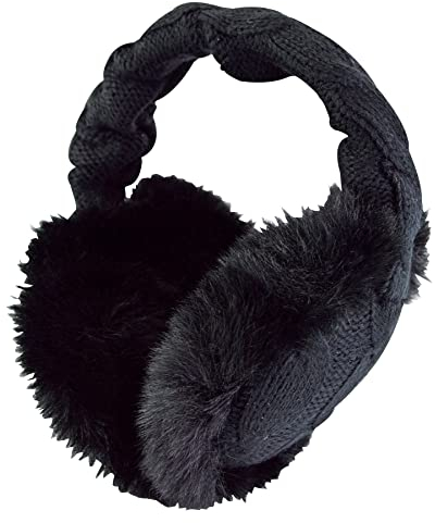 HEAT HOLDERS - Damen Ohrenschützer | Plüsch Warm Ohrenwärmer | Outdoor Thermo Earmuffs (Einheitsgröße, Schwarz)