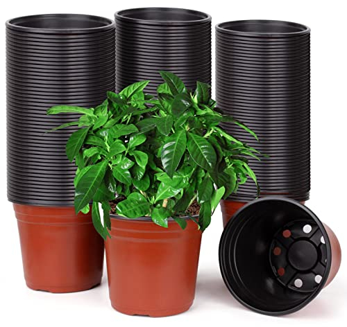 E-KNOW Lot de 150 pots en plastique de 15 cm pour plantes grasses, boutures, transplantation