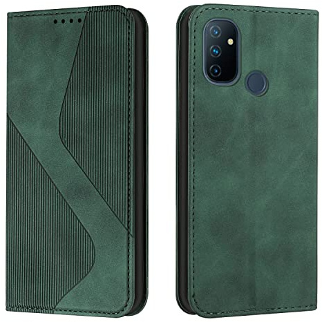 Mo-Somnus Kompatibel mit OnePlus Nord N100 4G Hülle, Magnet PU Leder Flip Wallet Case Tasche Handyhülle, Stoßfeste Schutzhülle OnePlus Nord N100 4G Brieftasche Klapphülle mit [Kartenfächer] (Grün)