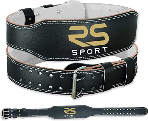 RS SPORT Cintura Palestra Sollevamento Pesi, 10 Fori Regolabile, Cinta Professionale Pesistica, Bodybuilding, Fitness, Gym, Allenamento Powerlifting, Palestra, Imbottita Schiena per Uomo Donna (M)