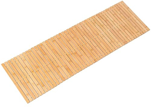Bambus-Badematte, Badezimmerläufer, lang, große Teppiche, Boden, Holz, Dusche, Badewanne, wasserdicht, rutschfest, Zubehör, 40,6 x 121,9 cm, leicht zu reinigen, natürlicher Bambus, 1 Stück