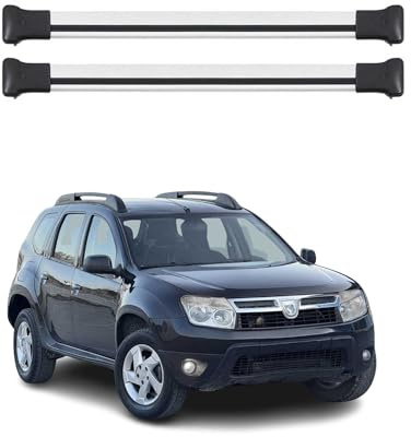 OMAC Dachträger für Dacia Duster mk1 2010-2013 Pre-FL Alu Silber 2 Stangen | bis 75 kg Traglast, Querträger, Grundträger