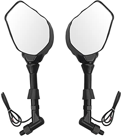 Motorrad Rückspiegel Universal 8mm & 10mm Mit Blinkern Motorrad Totenkopf Handmuster Spiegel Motorrad Lenkerendenspiegel