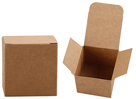 12 Pack Gift Boxes with Lids, GLADFRESIT 5 x 5 x 5 cm Kraft Cardboard Present Boxes for Wedding Birthday