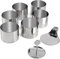 SWAWIS 6 Stück Dessertringe und Speiseringe Set, 7.5cm Kuchenringe mit Heber & Stampfer, Edelstahl Backring Tortenring Servierringe für Nachspeise, Mousse Torte, Reiskugel, Rund