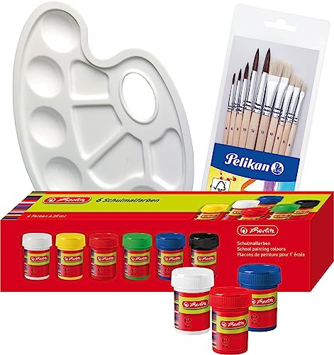 Herlitz 8643025 Schulmalfarben, 6 Farben a 25 ml (25 ml (6er Pack) Malset)