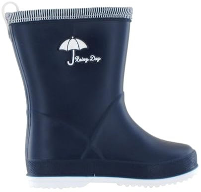 Be Only Stivale Rainyday 23, Gomma, Blu Marine e Bianco, EU