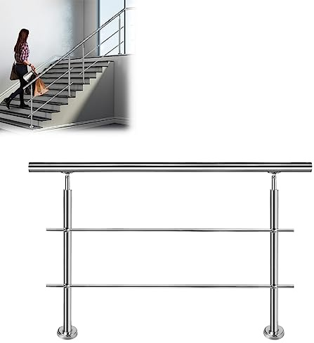 JOIEYOU Handlauf Edelstahl Aussen Innen Treppenhandlauf Geländer für Treppen Balkon Garten(180cm, 2 Querstreben)