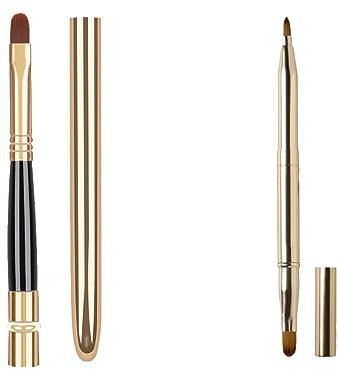 JOCXZI Cepillo de Labios Retráctil - 2Pcs Cepillos Para Labios, Pincel para labios, Pinceles de maquillaje de labios, brocha retráctil para labios de doble punta para pintalabios y contorno de labios