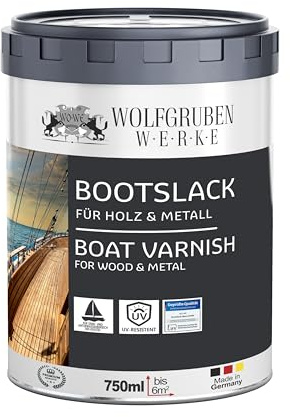 Bootslack Parkettlack Schiffslack Holzlack Seidenglänzend Blau für Holz Boot Schiff - 750ml