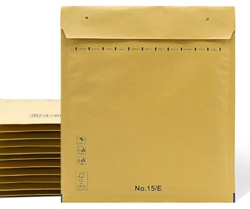 Gepolsterte Briefumschläge, Luftpolsterumschläge aus Kraftpapier mit selbstklebendem Verschluss, Versandtaschen für Kleidung, gepolsterte Umschläge aus Kraftpapier - SIDI (220 x 260 mm, 200 Stück)