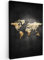 MuchoWow© Impression sur Toile Decoration Murale Peinture 20x30 cm Tableaux Decoratifs Muraux Décoration Chambre Carte du monde - Or - Paillettes - Noir