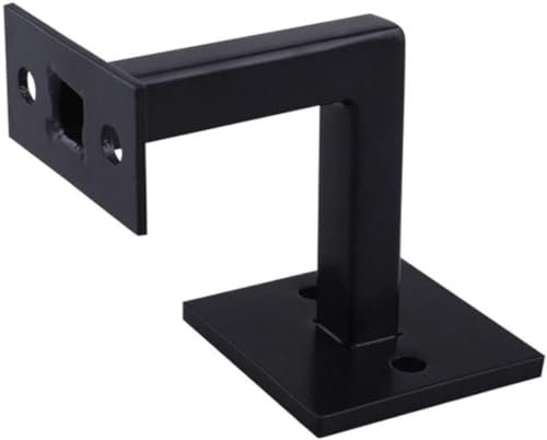YUETTYY 1/2/4 staffe per ringhiere resistenti, staffa per corrimano per scale quadrate nere, supporto da parete per corrimano balaustra per ringhiera per scale (1 pz)