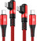 SWECENT Cable i Phone USB C 90 Grados [3M,2Pack], Cable USB Tipo C a Ligtning [MFi Certificado] Carga Rapida PD Nylon Trenzado Compatible Con i Phone 14/13/12 Pro Max/Mini 11/X/8/7,iPad Pro-Rojo