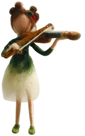 Nadelfilz-Kits für Violine, Elfen, freundliche Anleitung (evtl. nicht in deutscher Sprache), Bastelset für Anfänger, 15 cm Höhe